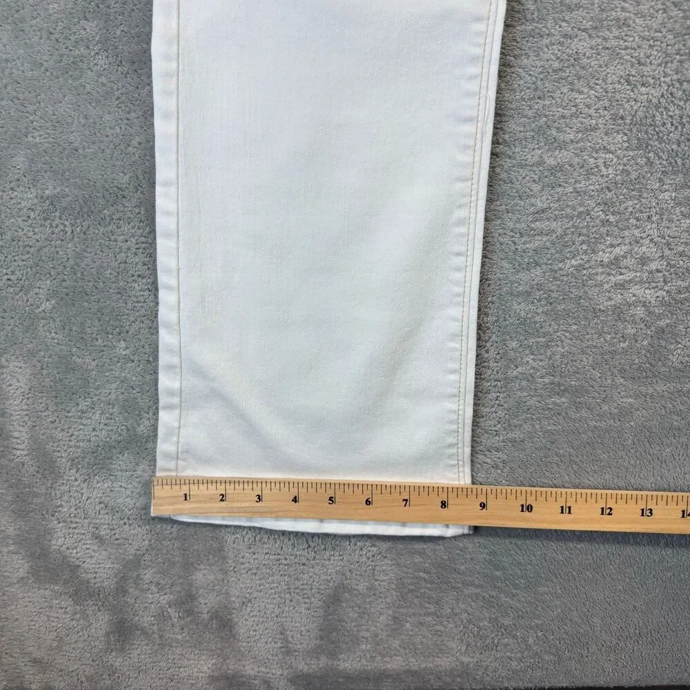 LOFT Jeans Pants Women 30/10 White The Kick Crop High Rise Regular Fit Flare NWT